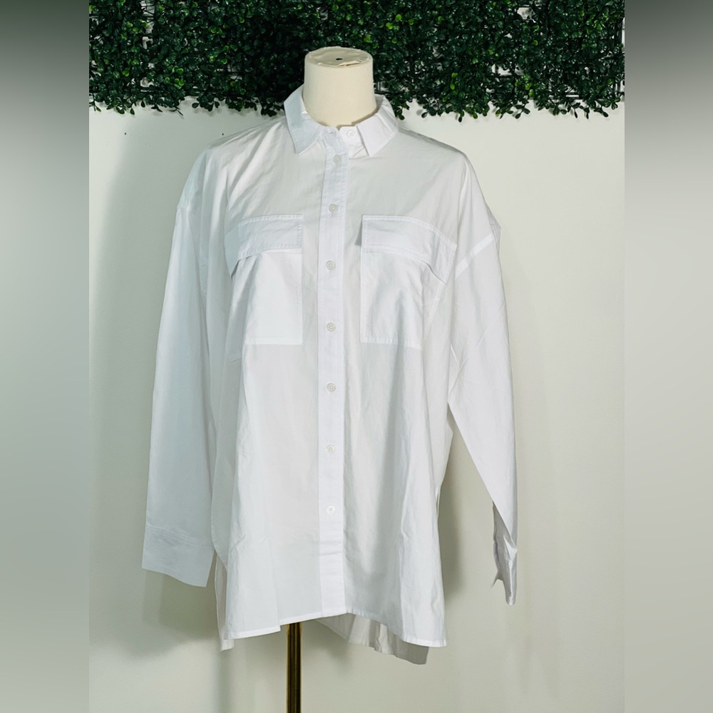 MADEWELL NWT The Signature Poplin Oversized Cotton Button-Up Shirt Size Small - Picture 1 of 10